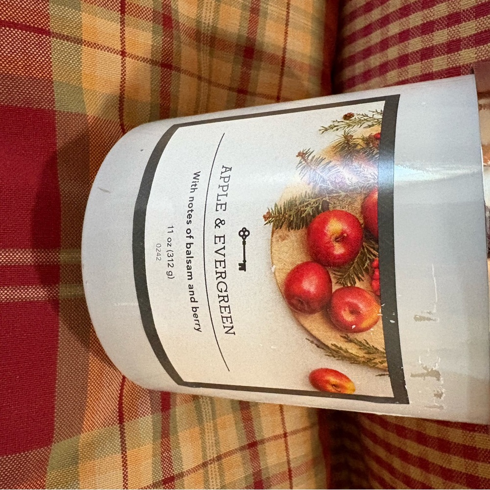 Apple & Evergreen Candle with Red Apples